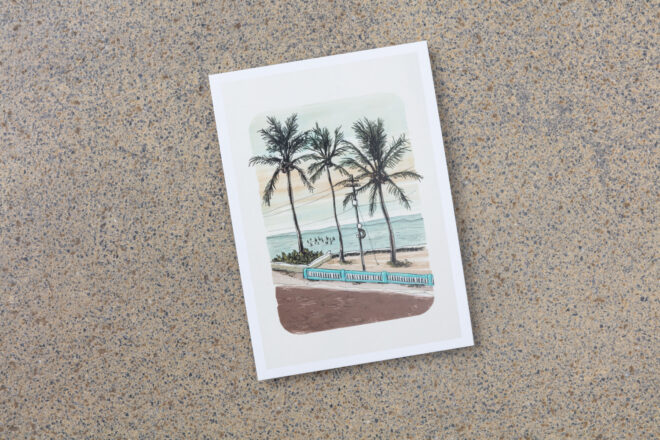 Postkarte "Palmen in Goa" Pirmin Beeler