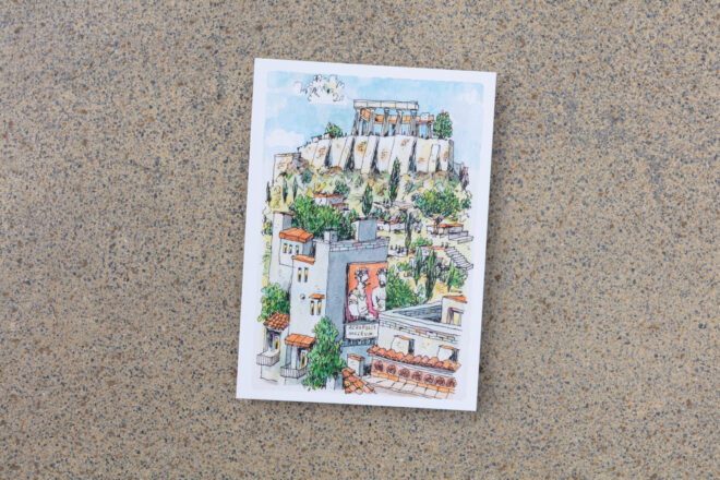 Postkarte "Athen" Pirmin Beeler