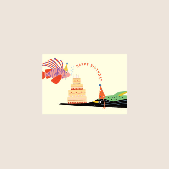 Postkarte Happy Birthday Fischli